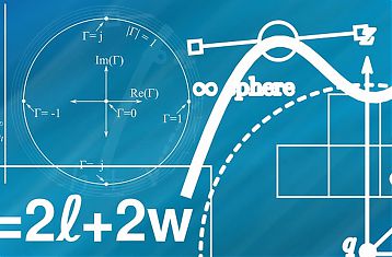 Wiskundige formules op een blauwe achtergrond