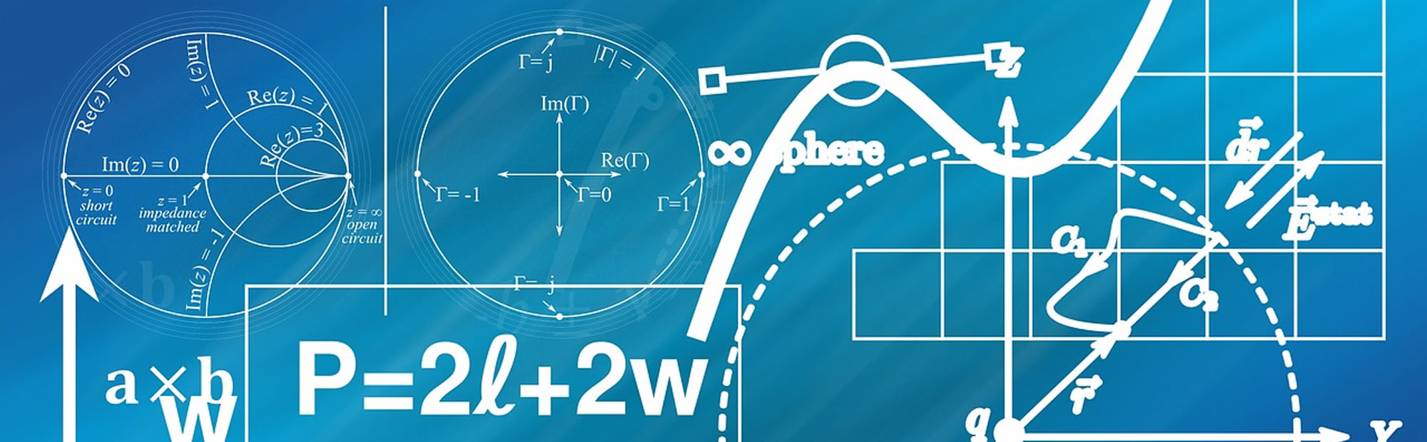 Wiskundige formules op een blauwe achtergrond
